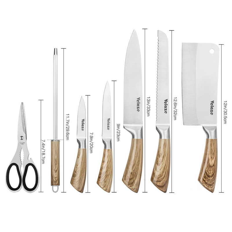 Velaze 8 Piece Stainless Steel Knife Block Set & Reviews Wayfair